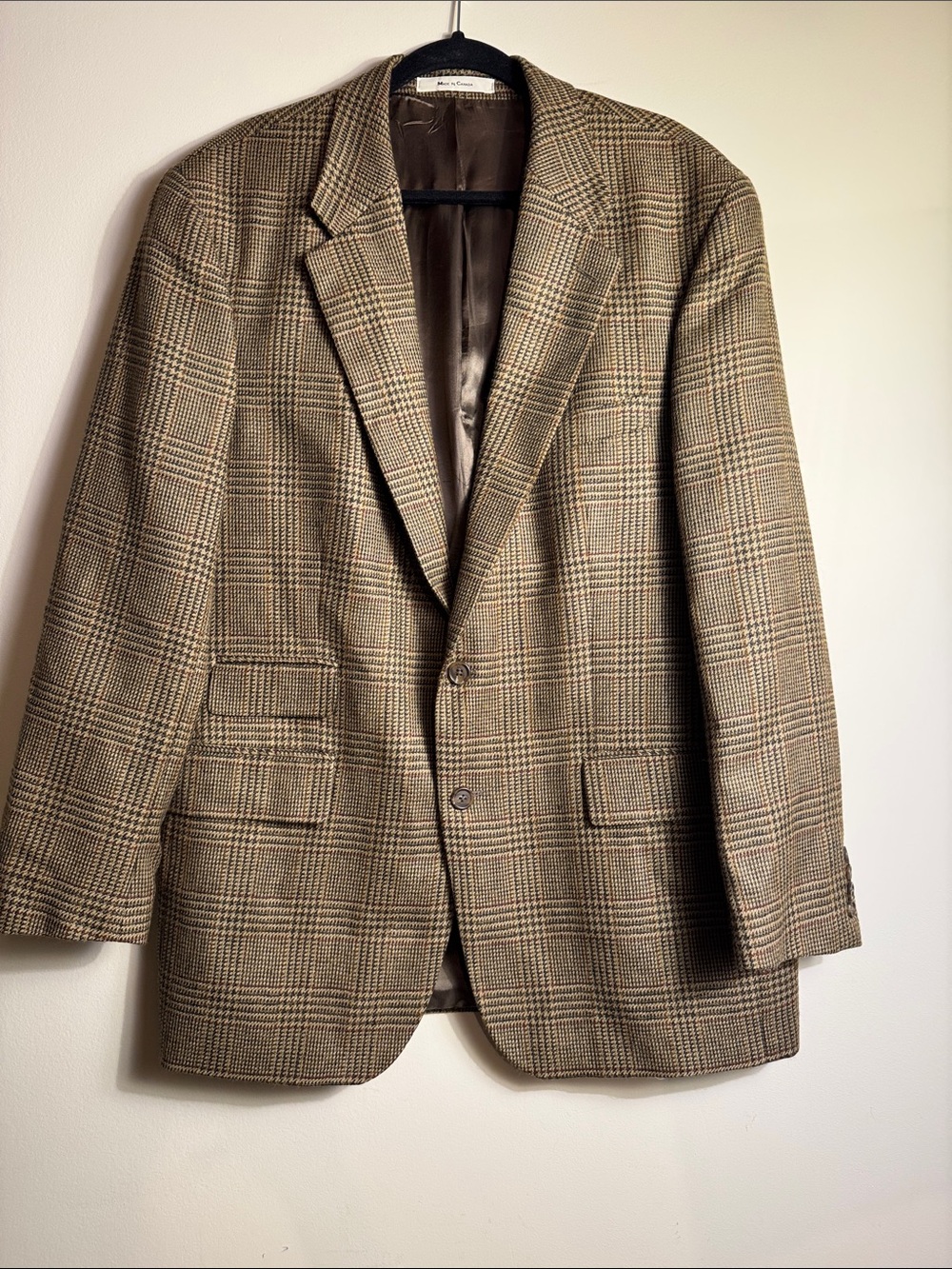 Ralph Lauren Tan/Brown Glen Plaid Sport Coat. 44T